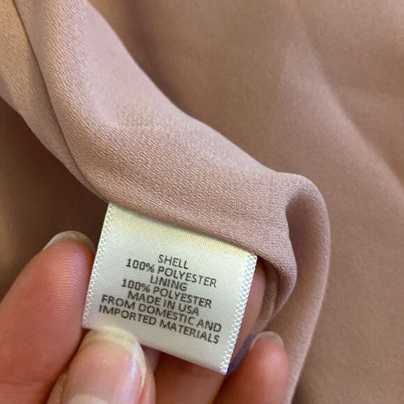 WAYF Blush Pink Long Sleeve Flowy Wrap Dress Size Large - Picture 11 of 14